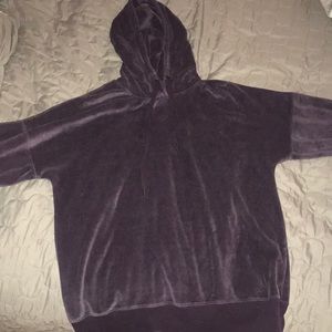 dark purple velour sweater dress size: xtra small